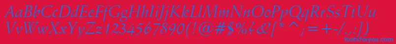 SchneidlerItalicBt Font – Blue Fonts on Red Background