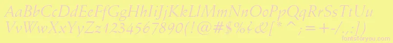 SchneidlerItalicBt Font – Pink Fonts on Yellow Background