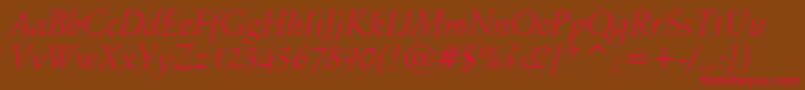 SchneidlerItalicBt Font – Red Fonts on Brown Background