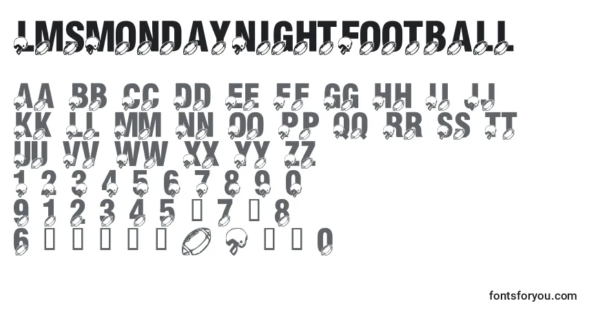 Шрифт LmsMondayNightFootball – алфавит, цифры, специальные символы