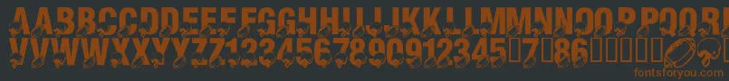 LmsMondayNightFootball Font – Brown Fonts on Black Background