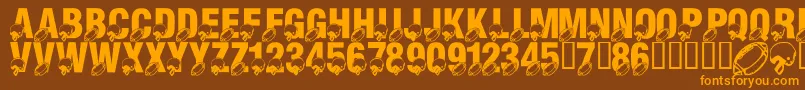 LmsMondayNightFootball Font – Orange Fonts on Brown Background