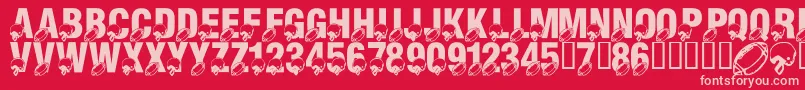 LmsMondayNightFootball Font – Pink Fonts on Red Background