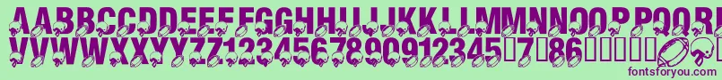 LmsMondayNightFootball Font – Purple Fonts on Green Background