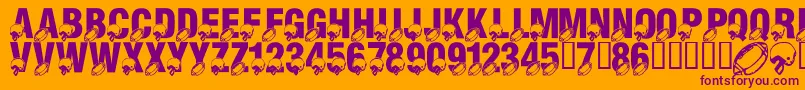 LmsMondayNightFootball Font – Purple Fonts on Orange Background