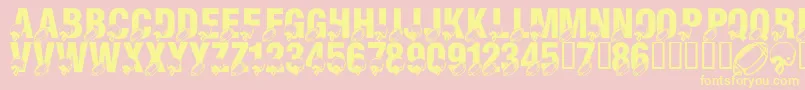 LmsMondayNightFootball Font – Yellow Fonts on Pink Background