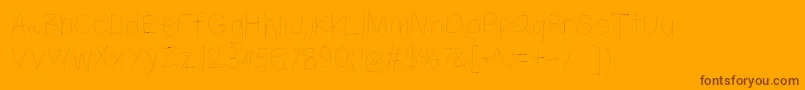 Filamentone-Schriftart – Braune Schriften auf orangefarbenem Hintergrund