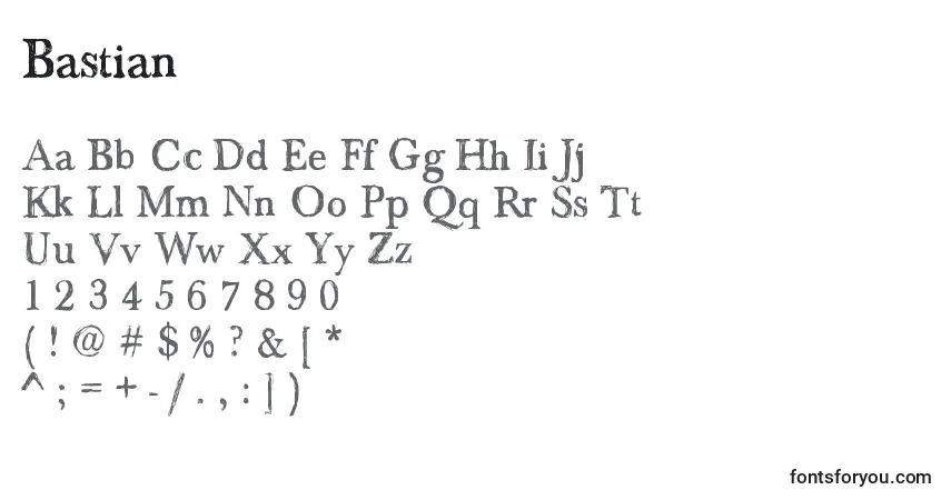 Schriftart Bastian – Alphabet, Zahlen, spezielle Symbole