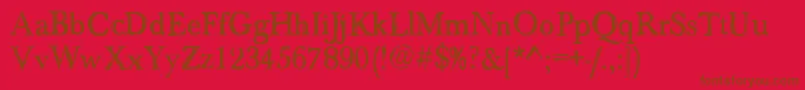 Bastian-Schriftart – Braune Schriften auf rotem Hintergrund