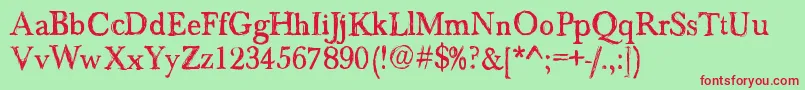 Bastian Font – Red Fonts on Green Background