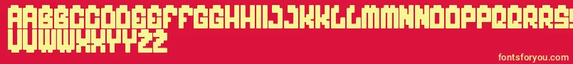 MyGame-Schriftart – Gelbe Schriften auf rotem Hintergrund