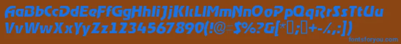 Шрифт ThimbasskItalic – синие шрифты на коричневом фоне
