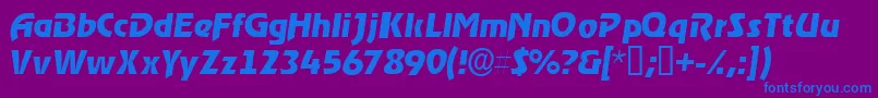 Шрифт ThimbasskItalic – синие шрифты на фиолетовом фоне
