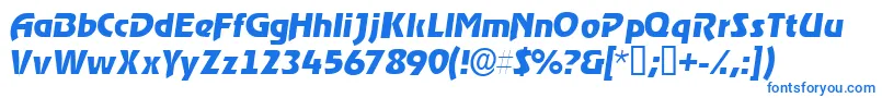 ThimbasskItalic-fontti – siniset fontit valkoisella taustalla