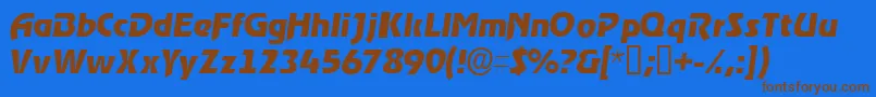 Шрифт ThimbasskItalic – коричневые шрифты на синем фоне