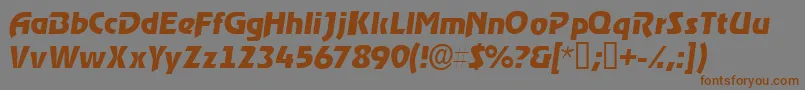 Шрифт ThimbasskItalic – коричневые шрифты на сером фоне