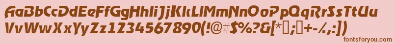 ThimbasskItalic-fontti – ruskeat fontit vaaleanpunaisella taustalla