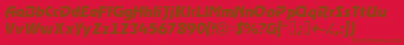 ThimbasskItalic-fontti – ruskeat fontit punaisella taustalla