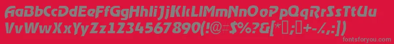ThimbasskItalic-fontti – harmaat kirjasimet punaisella taustalla