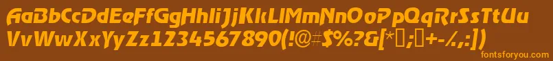 Шрифт ThimbasskItalic – оранжевые шрифты на коричневом фоне