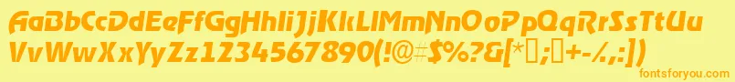 Шрифт ThimbasskItalic – оранжевые шрифты на жёлтом фоне