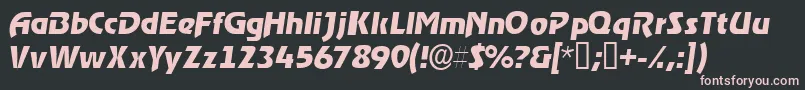 Шрифт ThimbasskItalic – розовые шрифты на чёрном фоне