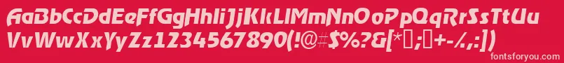 ThimbasskItalic Font – Pink Fonts on Red Background