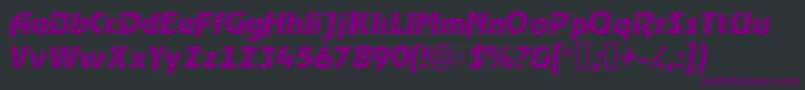 Шрифт ThimbasskItalic – фиолетовые шрифты на чёрном фоне