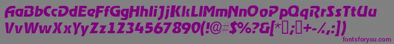Шрифт ThimbasskItalic – фиолетовые шрифты на сером фоне