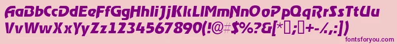 Шрифт ThimbasskItalic – фиолетовые шрифты на розовом фоне