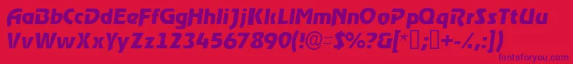 Шрифт ThimbasskItalic – фиолетовые шрифты на красном фоне