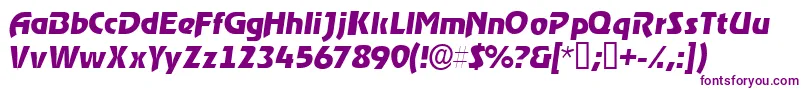 フォントThimbasskItalic – 白い背景に紫のフォント
