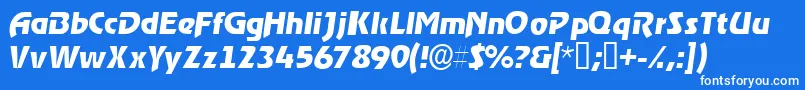 フォントThimbasskItalic – 青い背景に白い文字