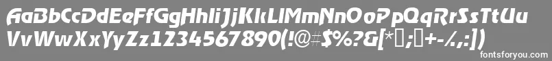 ThimbasskItalic-fontti – valkoiset fontit harmaalla taustalla