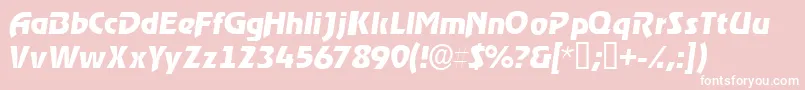 ThimbasskItalic-fontti – valkoiset fontit vaaleanpunaisella taustalla