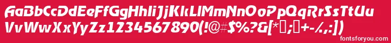 フォントThimbasskItalic – 赤い背景に白い文字