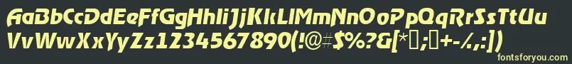Шрифт ThimbasskItalic – жёлтые шрифты на чёрном фоне