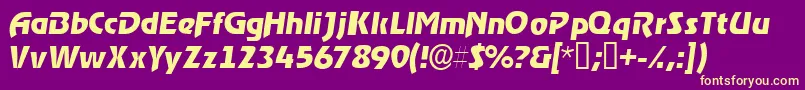 Шрифт ThimbasskItalic – жёлтые шрифты на фиолетовом фоне
