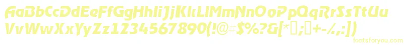 Шрифт ThimbasskItalic – жёлтые шрифты на белом фоне