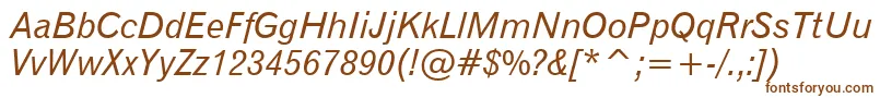Gothic720ItalicBt-fontti – ruskeat fontit valkoisella taustalla