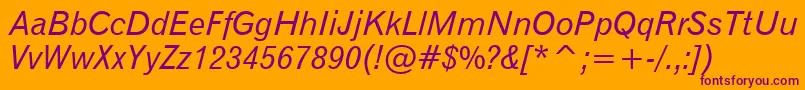 Gothic720ItalicBt Font – Purple Fonts on Orange Background