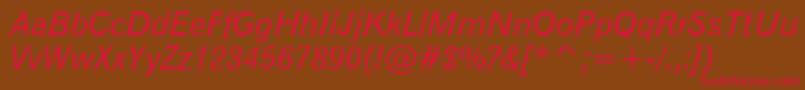 Gothic720ItalicBt-Schriftart – Rote Schriften auf braunem Hintergrund