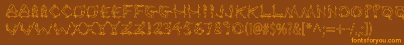 Radstd-Schriftart – Orangefarbene Schriften auf braunem Hintergrund