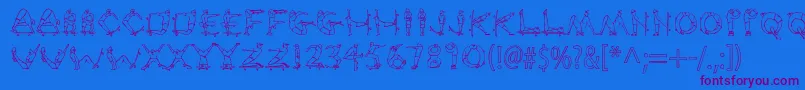 Radstd Font – Purple Fonts on Blue Background