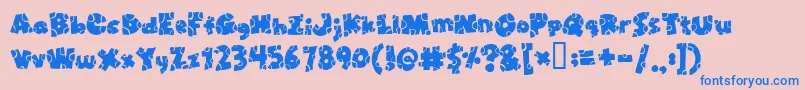 Broken Toys Font – Blue Fonts on Pink Background