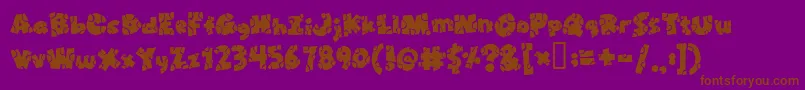 Broken Toys Font – Brown Fonts on Purple Background