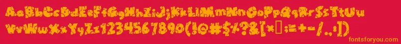 Broken Toys Font – Orange Fonts on Red Background