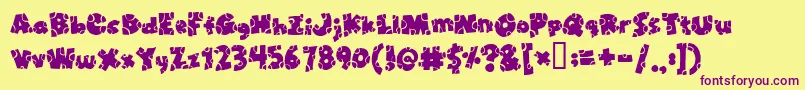 Broken Toys Font – Purple Fonts on Yellow Background