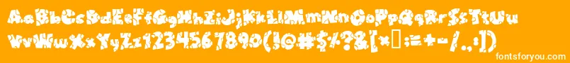 Broken Toys Font – White Fonts on Orange Background