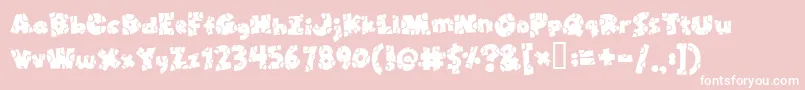 Broken Toys Font – White Fonts on Pink Background